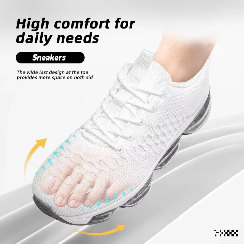 Men's White Running Shoes Fashion Casual Walking Tennis Sneakers Trail Sport Gym
